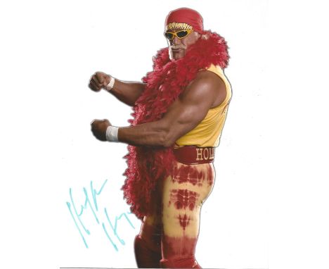 Hulk Hogan signed 10 x 8 colour Wrestling Portrait Photo, from in person collection autographed at ITV Studios London 2012. G