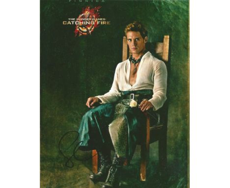 Sam Clafin signed 10 x 8 colour The Hunger Games Portrait Photo, from in person collection autographed at Bafta Party 2016. G