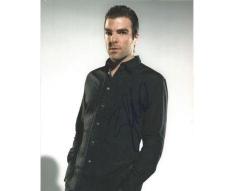 Zachary Quinto signed 10 x 8 colour Photoshoot Portrait Photo, from in person collection autographed at London Premiere 2013.