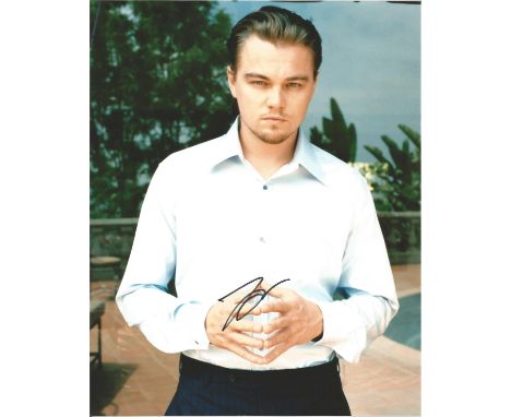 Leonardo DiCaprio signed 10 x 8 colour Photoshoot Portrait Photo, from in person collection autographed at Inception London P