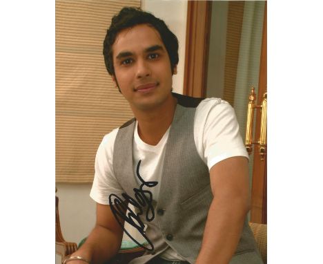 Kunal Nayyar signed 10 x 8 colour Big Bang Theory Portrait Photo, from in person collection autographed at Theatre London 201