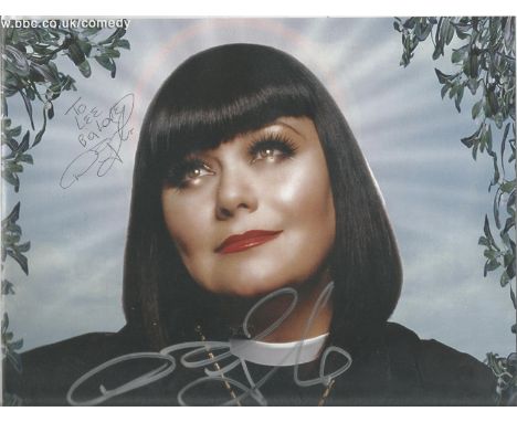 Dawn French signed 10 x 8 colour Vicar Of Dibley Portrait Photo, from in person collection autographed at ITV Studios London 