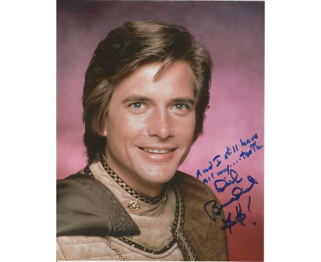 Dirk Benedict signed 10 x 8 colour Battlestar Galactica Portrait Photo, from in person collection autographed at London Conve