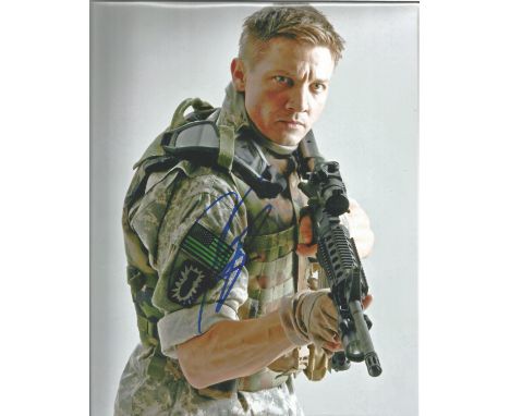 Jeremy Renner signed 10 x 8 colour The Hurt Locker Portrait Photo, from in person collection autographed at London Film Festi