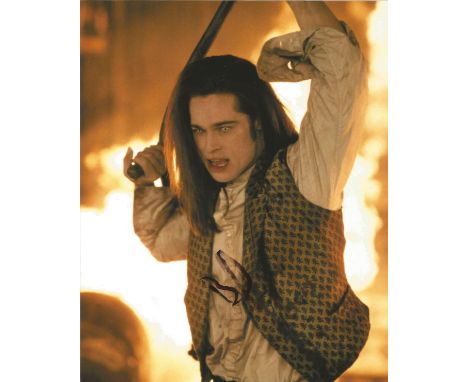 Brad Pitt signed 10 x 8 colour Interview With A Vampire Portrait Photo, from in person collection autographed at Beowulf Lond