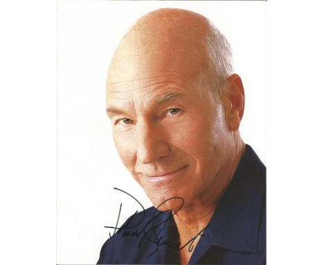 Patrick Stewart signed 10 x 8 colour Photoshoot Portrait Photo, from in person collection autographed at Theatre London 2016.