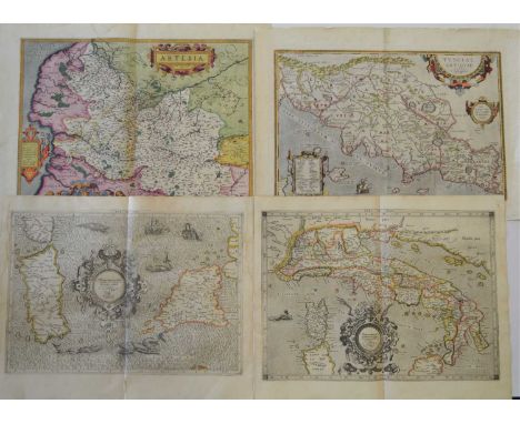 Italy and FranceOrtelius (Abraham)Tusciae Antiqua Typus ... 1584.[1592] hand-coloured engraved map of Tuscany, platemark 324m