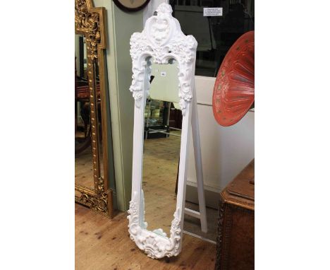 White painted easel cheval mirror