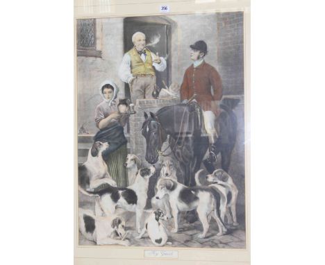 Large coloured hunting print 'My Guest'