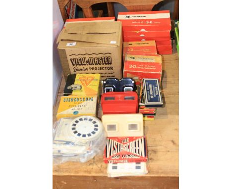 Vintage View Masters viewers, junior projector and many discs in boxed albums