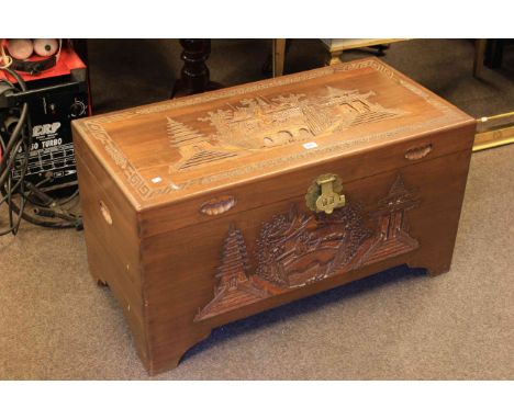 Carved camphor trunk