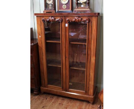 Victorian mahogany two door glazed panel bookcase