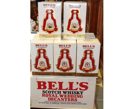 Eight unopened Wade celebration Scotch Whisky decanters, all boxed and with original carton for six boxes