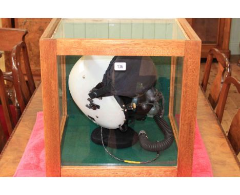 Fighter pilots helmet mounted in glazed case
