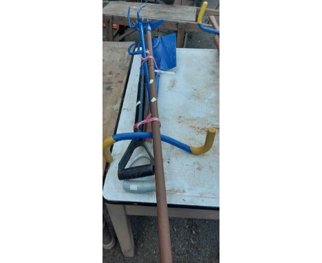 A quantity of blue painted tools