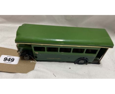 A vintage Tri-ang green line toy bus - 1950's
