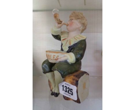 A late 19th/early 20th Century German painted bisque porcelain Pears Soap advertising figurine, depicting the 'Bubbles' boy w