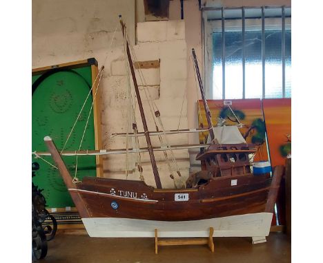 A large model sail fishing boat 'Tunu'