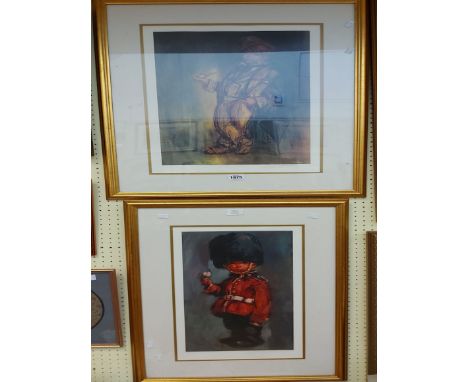 †Barry Leighton-Jones: two similar gilt framed limited edition large format coloured prints, one entitled 'Artful Dodger with