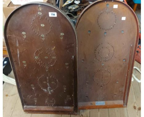 Two vintage bagatelle boards