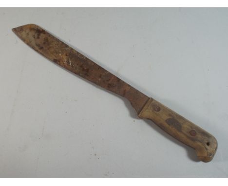 A Military Machete, The Blade Numbered and with Crows Foot Mark.