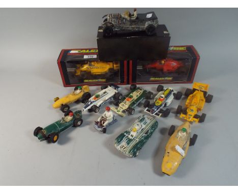 A Collection of Eight Vintage Scalextric Racing Cars Together with A Boxed Lotus and Ferreira. 