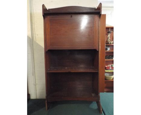 A Late Victorian Fall Front Hall Bureau with Fitted Interior and Book Shelf Base, Raised Gallery. 