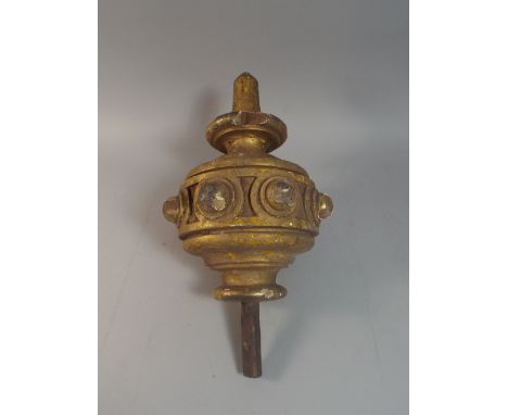 A 19th Century Gilt Wood Carved Finial 42 Cm High. 