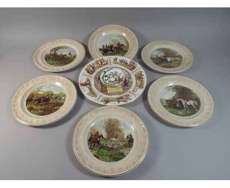 A Collection of Various Hunting Plates to Include Plalcey Herring, Aynsley Fox Hunters Nightmare and Crown Hunting Scene Dish