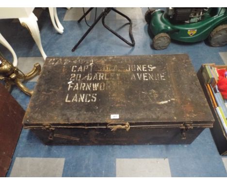 A Military Travelling Trunk for Captain Jones with Singapore Label.