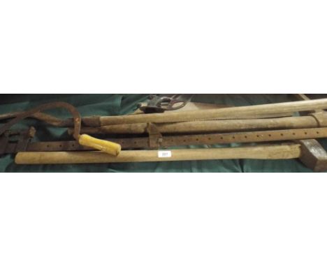 A Collection of Tools to Include Sledge Hammer Pick Axe Clamp Etc. 