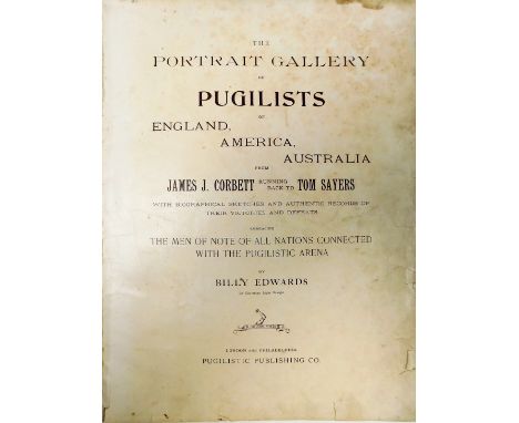 Pugilists portrait gallery book, late 19thC with leather binding. (AF)