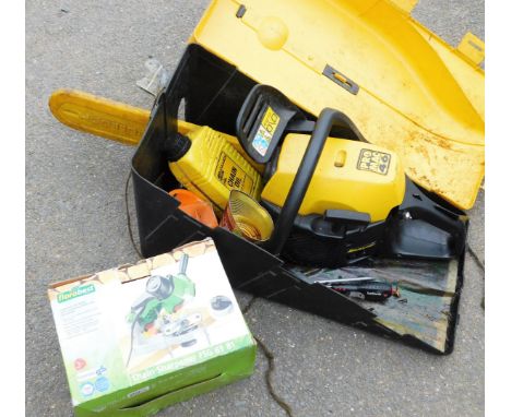 A Mcculloch promac 46 chainsaw, together with spares, oil and a chain sharpener. (2)