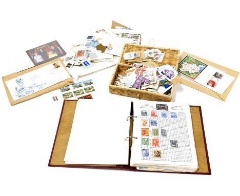 Various stamps and first day covers, to include a last day cover for The East Midlands Counter District presented to Post Off