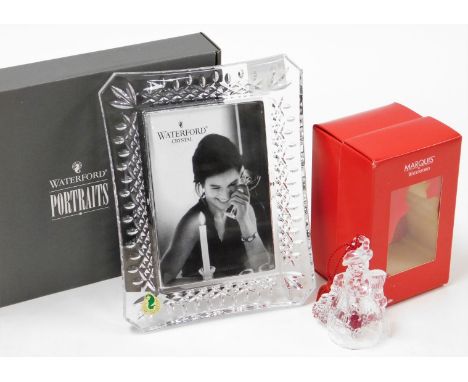 A group of Waterford crystal, to include Marquis by Waterford snowman Christmas figure, boxed, and a Waterford crystal portra