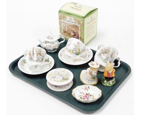 A group of china, to include a Royal Crown Derby Posies pattern pin dish, a group of Royal Doulton Brambly Hedge, Summer cup 