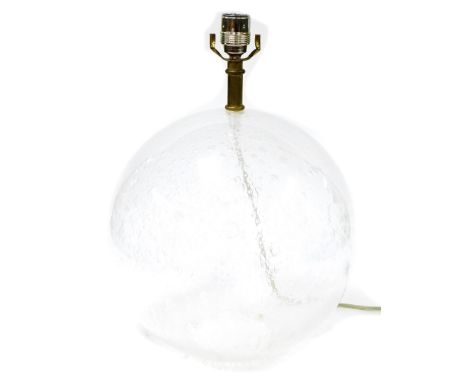 A double glass domed table lamp, in a modern finish, 48cm high.