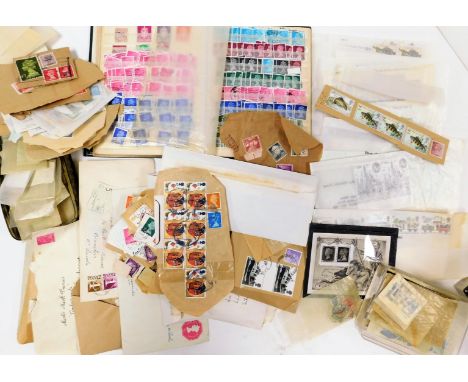Various loose world stamps, postage stamps, Post Office issue railway stamps, a £1 postage 1840-1990 miniatures set, various 