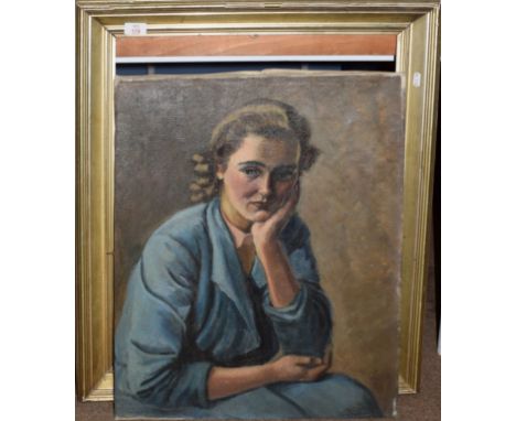 Kynaston Newbery (20th century), Portrait of a lady, oil on canvas, signed lower right, 62 x 50cm