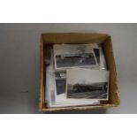 Box containing a quantity of mainly railway photographs, 1950's/60's, many taken by John Bates