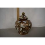 Large modern Japanese porcelain jar and cover with gilt design