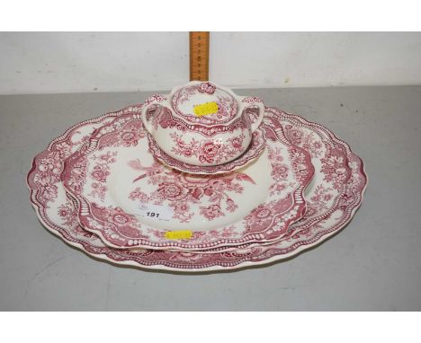 Group of Crown Ducal dinner wares including large serving dishes