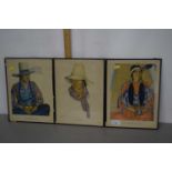 Three prints of North American Indians