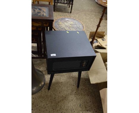 A retro Bush record player on tapering legs
