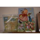 A card with a decoration after Mabel Lucy Atwell and various maps