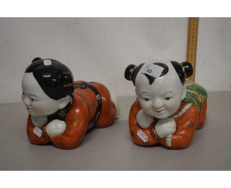 Two Chinese porcelain ceramic models of girls