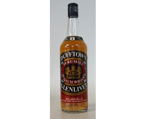 DUFFTOWN GLENLIVET
Dufftown-Glenlivet 8 Year Old Single Malt Scotch Whisky.  OB.  75cl.  40% abv.  A bottling from the 1980's