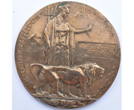 Jitbahadur Gurung memorial plaque / death penny