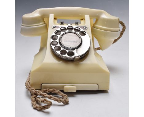 White vintage 238F Bakelite or similar telephone