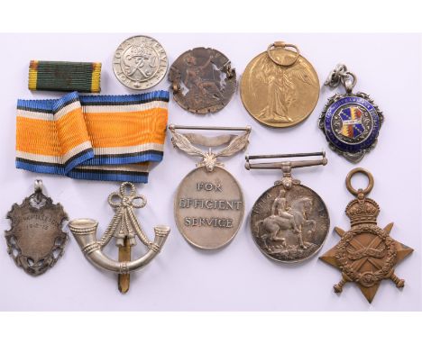 British Army WW1 medal trio comprising 1914-1915 Star, War Medal and Victory Medal named to 15258 Pte A Eden, Oxfordshire and